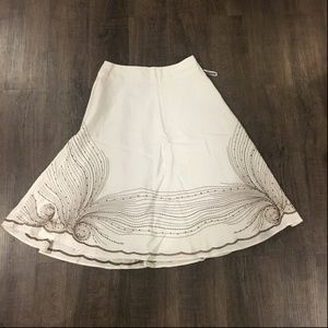 PRICE DROP Carole Little White Linen Sequin Skirt